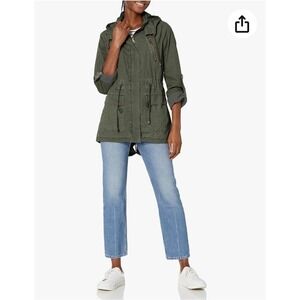 Levi's Hooded Anorak Military Jacket Army Green Utility Cargo Coat Women's XS